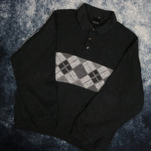 Load image into Gallery viewer, Vintage Dark Grey Diamond Collared Sweatshirt
