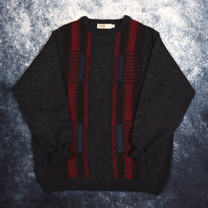 Vintage Dark Grey EWM Grandad Jumper | Large