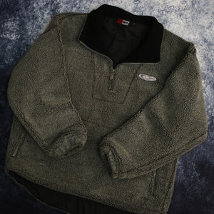 Vintage Dark Grey Gelert 1/4 Zip Sherpa Fleece Sweatshirt