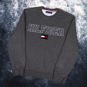 Vintage Dark Grey Tommy Hilfiger Sweatshirt | Medium