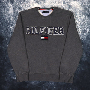 Vintage Dark Grey Tommy Hilfiger Sweatshirt | Medium
