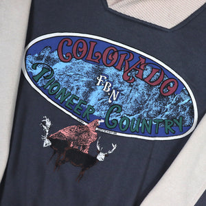 Vintage Dark Grey & Beige Colorado Pioneer Country Sweatshirt | Large