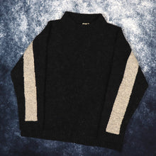 Load image into Gallery viewer, Vintage Dark Grey &amp; Beige FatFace High Neck Jumper | Small
