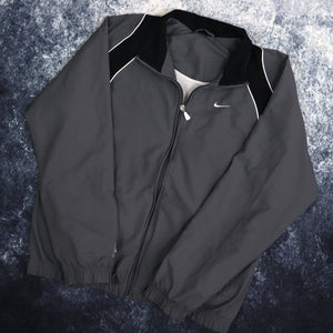 Vintage Dark Grey & Black Nike Windbreaker Jacket | XS