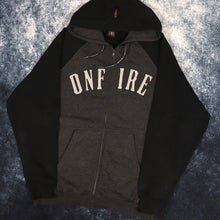 Load image into Gallery viewer, Vintage 90s Dark Grey &amp; Black Onfire Zip Up Hoodie | XL
