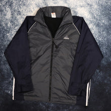 Load image into Gallery viewer, Vintage Dark Grey &amp; Navy Adidas Windbreaker Jacket | Medium
