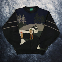 Load image into Gallery viewer, Vintage Dark Grey &amp; Navy Canda Golf Jumper
