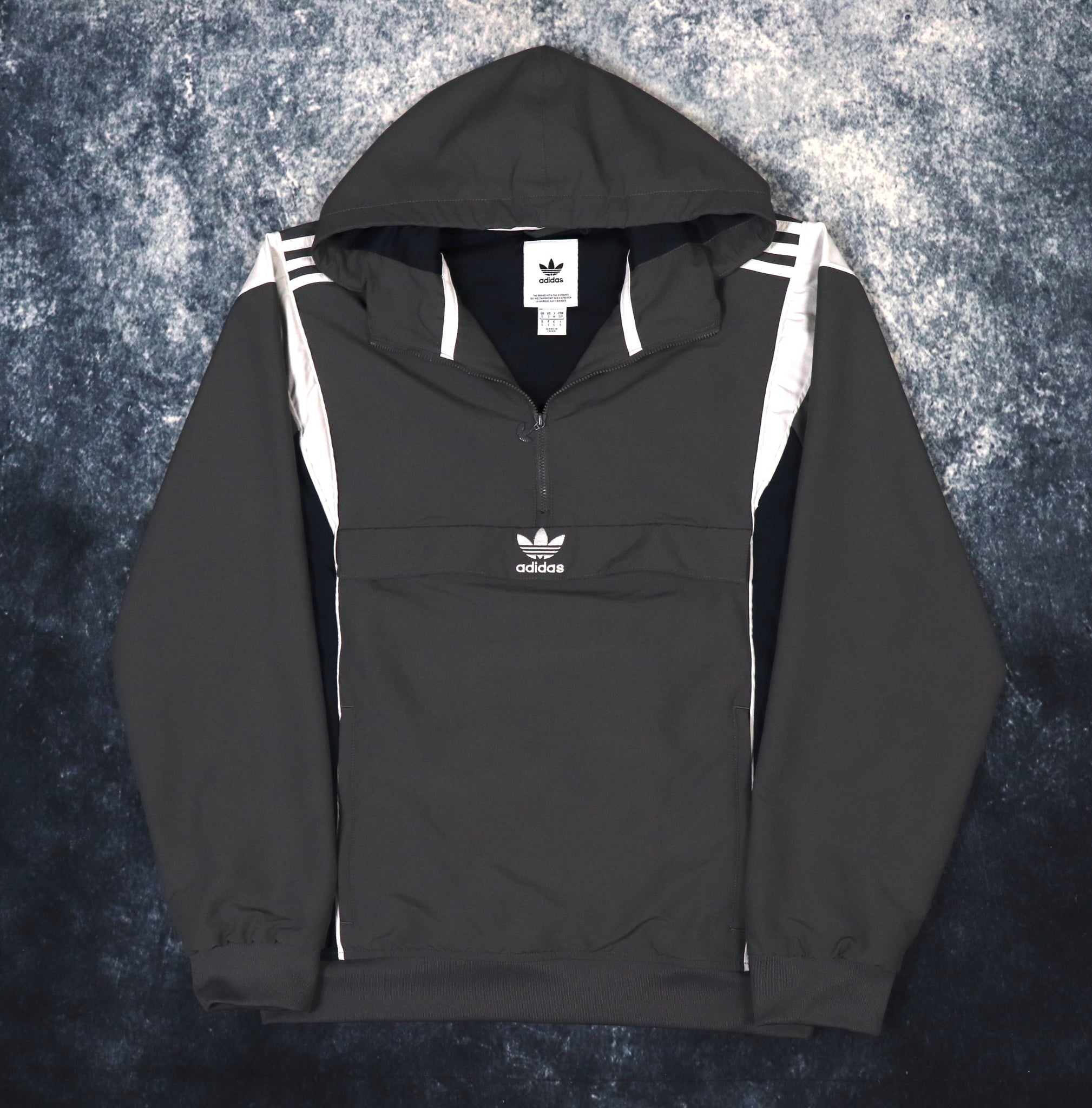 Vintage Dark Grey Navy White Adidas Trefoil Jacket Small ragkid