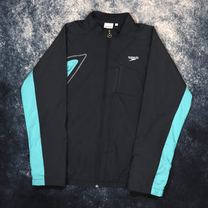 Vintage Dark Grey & Teal Speedo Windbreaker Jacket | Large