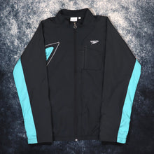 Load image into Gallery viewer, Vintage Dark Grey &amp; Teal Speedo Windbreaker Jacket | Large
