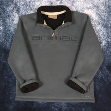 Load image into Gallery viewer, Vintage Dark Teal Animal 1/4 Zip Sherpa Lined Fleece Sweatshirt | Large
