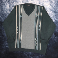 Load image into Gallery viewer, Vintage Dark Teal V Neck Grandad Jumper | XL
