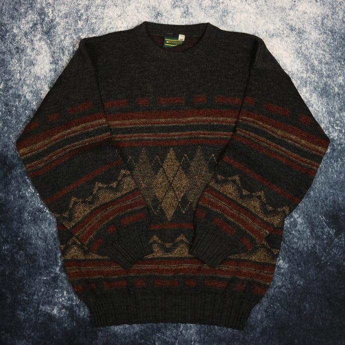Vintage Dark Grey Diamond Jumper