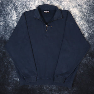 Vintage Faded Navy 1/4 Zip Sweatshirt | 4XL