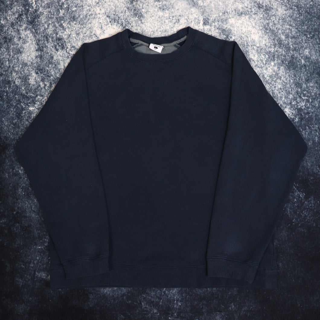 Vintage Faded Navy Columbia Sweatshirt | Large
