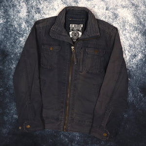 Vintage Faded Navy Worker Jacket | Small