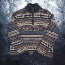 Load image into Gallery viewer, Vintage Fair Isle 1/4 Zip Grandad Jumper | Medium
