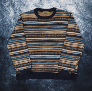 Vintage Fair Isle Grandad Jumper | XL