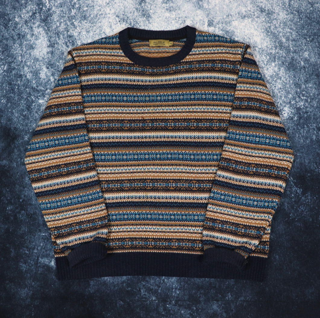 Vintage Fair Isle Grandad Jumper | XL