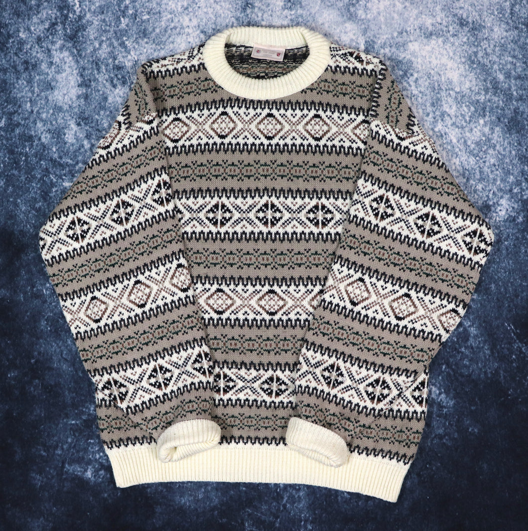 Vintage 90s Fair Isle Grandad Jumper | Medium