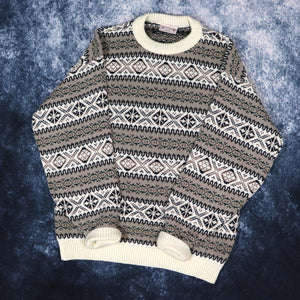 Vintage 90s Fair Isle Grandad Jumper | Medium