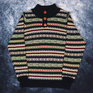 Vintage Fair Isle Grandad Jumper | Large