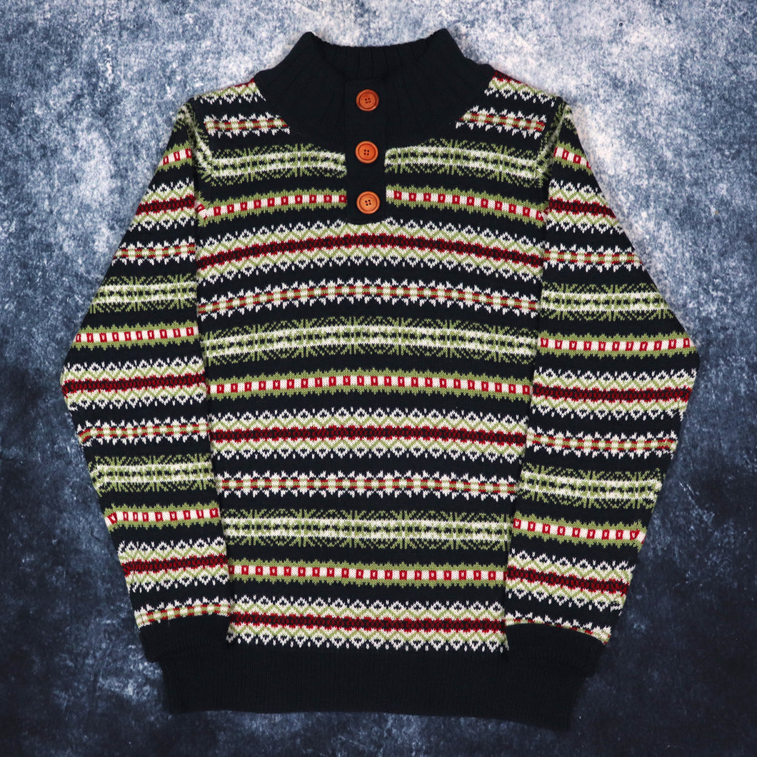 Vintage Fair Isle Grandad Jumper | Large