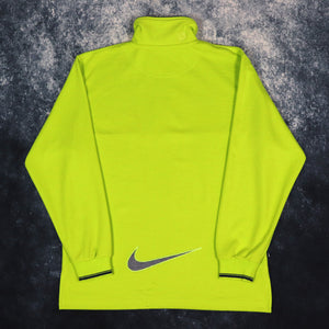 Vintage 90s Flourescent Green Nike 1/4 Zip Sweatshirt | Large