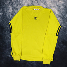 Load image into Gallery viewer, Vintage Flourescent Yellow Adidas Trefoil Sweatshirt | Large
