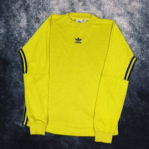 Vintage Flourescent Yellow Adidas Trefoil Sweatshirt | Large
