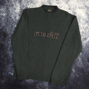 Vintage Forest Green Firetrap Spell Out Jumper | Large