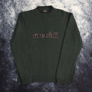 Vintage Forest Green Firetrap Spell Out Jumper | Large