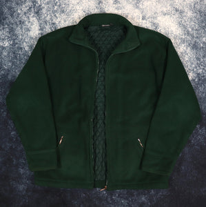 Vintage Forest Green Fleece Jacket | Large