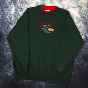Vintage Forest Green Grandma Sweatshirt | Large