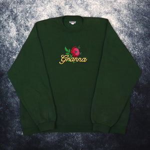 Vintage 90s Forest Green Grandma Sweatshirt | XL