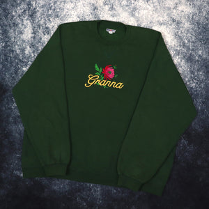 Vintage 90s Forest Green Grandma Sweatshirt | XL