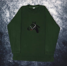 Load image into Gallery viewer, Vintage Forest Green Horse Embroidered Sweatshirt | Small
