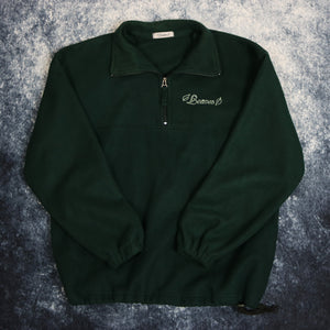 Vintage Forest Green Leaves 1/4 Zip Fleece Sweatshirt