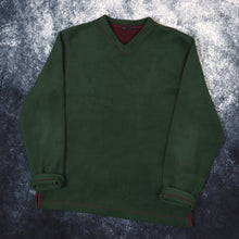 Load image into Gallery viewer, Vintage Forest Green V Neck Fleece Sweatshirt | Medium
