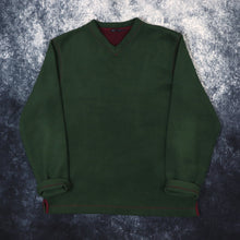 Load image into Gallery viewer, Vintage Forest Green V Neck Fleece Sweatshirt | Medium
