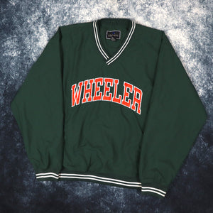 Vintage Forest Green & White Wheeler Windbreaker Sweatshirt | Large