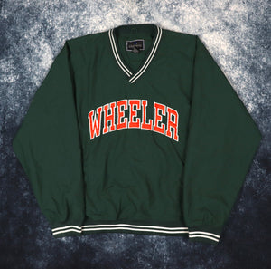 Vintage Forest Green & White Wheeler Windbreaker Sweatshirt | Large