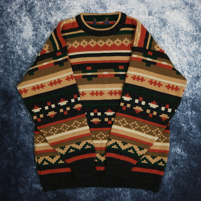 Vintage Geometric Grandad Jumper