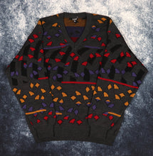 Load image into Gallery viewer, Vintage 90s Geometric V Neck Grandad Jumper | Large
