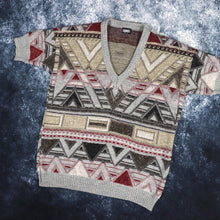Load image into Gallery viewer, Vintage Geometric V Neck Grandad Vest Jumper | Small

