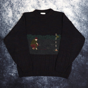 Vintage Golf Embroidered Grandad Jumper | Small