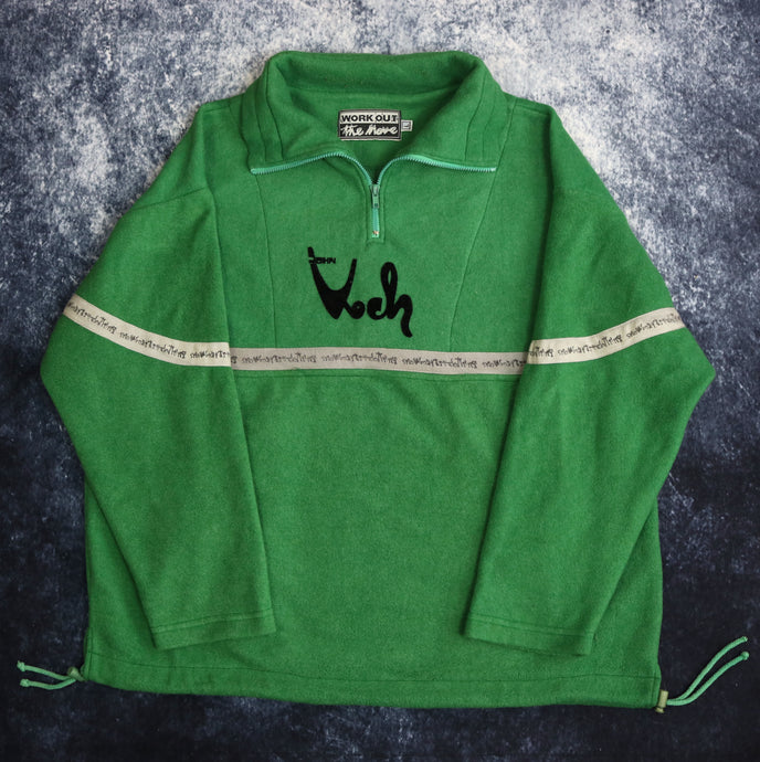 Vintage Green 1/4 Zip Fleece Sweatshirt