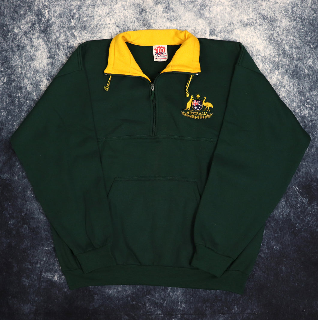 Vintage Green Australia 1/4 Zip Sweatshirt | Large