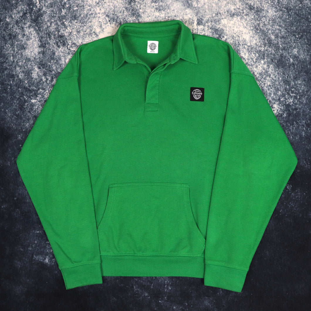 Vintage Green Entente Collared Sweatshirt | Large