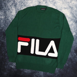 Vintage Green Fila Spell Out Jumper | Large